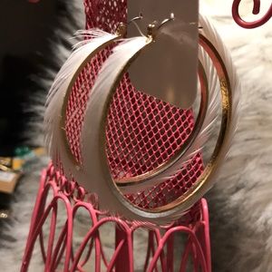 Feather Hoop Earrings